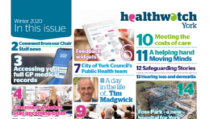 Front page of Healthwatch York Magazine