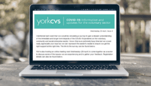 Laptop screen with update on screen