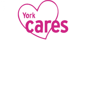 Heart outline with the words York Cares