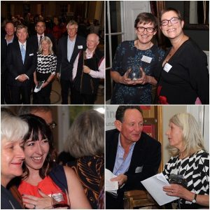 A collage of members of community projects pitching to gain unrestricted funding at a Dragon's Den event