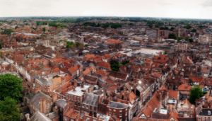 An aerial photo of York