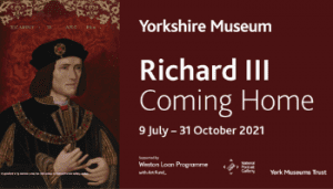 Richard III painted portrait with the words Richard III Coming Home