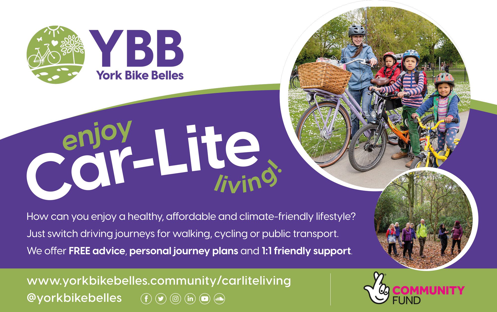 Car-Lite Living Graphic York Bike Belles - enjoy car-lite living! www.yorkbikebelles.community/carliteliving
