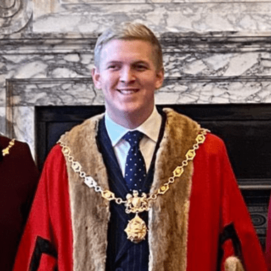 Sheriff Ashley Mason A photo of Sheriff of York Ashley Mason in his ceremonial robes and chains