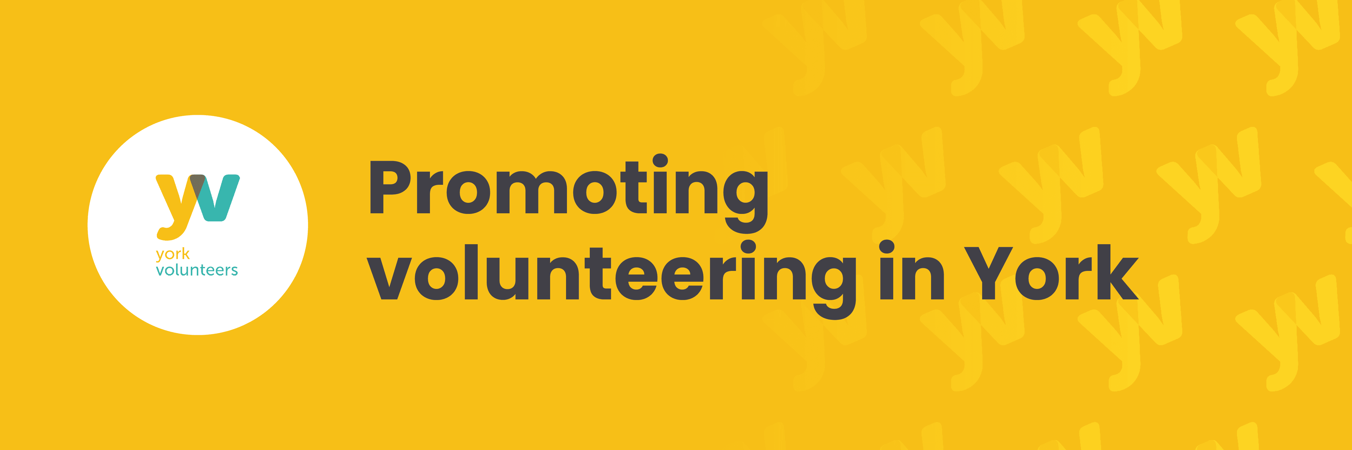 Website Headers Promoting Volunteering Text reads promoting volunteering in York