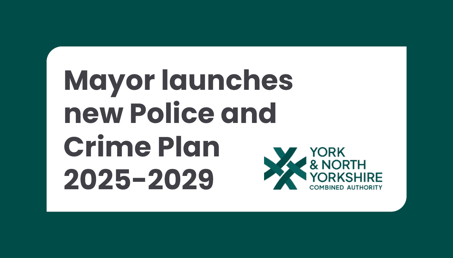 Mayor David Skaith publishes his first Police and Crime Plan for York and North Yorkshire