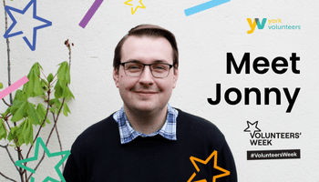 Meet Jonny Meet Jonny - Young white man with short brown hair and wearing glasses