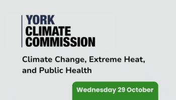 Image advertises the Climate change, extreme heat and public health event being held on Wednesday 29 October 2025