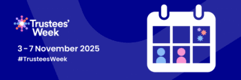 Trustees' Week event announcement from November 3 to 7, 2025, featuring a calendar icon and hashtag #TrusteesWeek on a blue background.