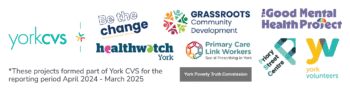 A collection of logos from York CVS and managed projects of 2024-2025.