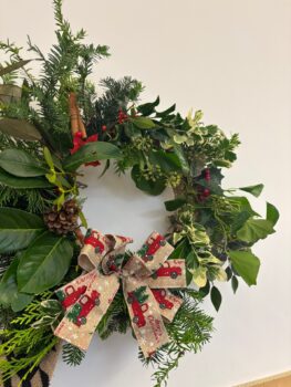 A festive christmas wreath