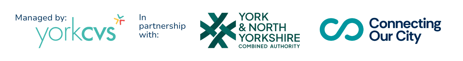 York CVS logo, Combined Authority Logo and Connecting our city logo