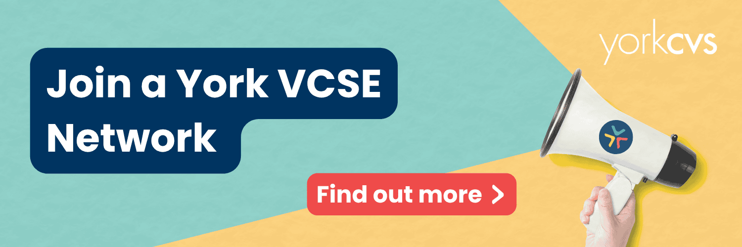 NETWORKS - Web Banner (2) Join a York VCSE Network - megaphone