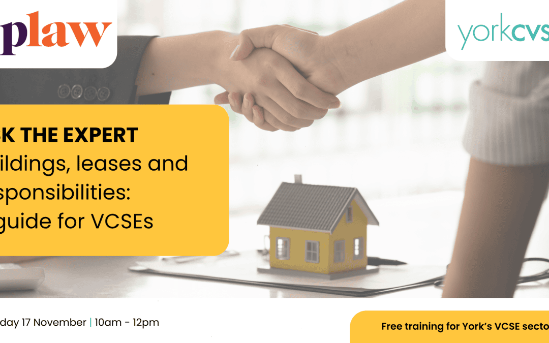 Free training: Ask The Expert – Buildings, leases and responsibilities: A guide for VCSEs