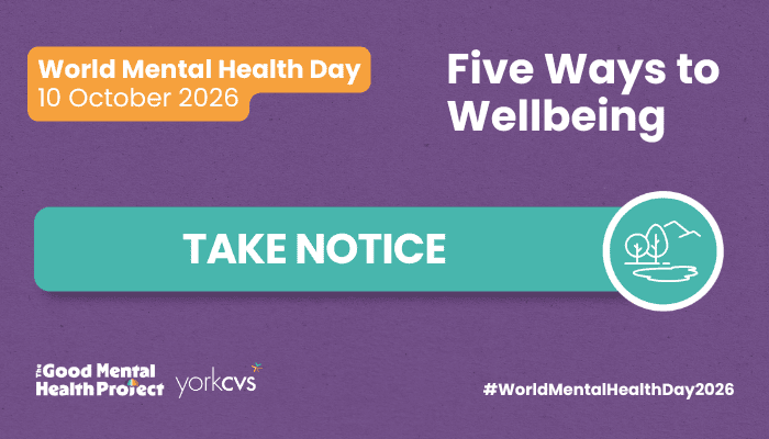 Take Notice – Looking after your Mental Health using the Five Ways to Wellbeing